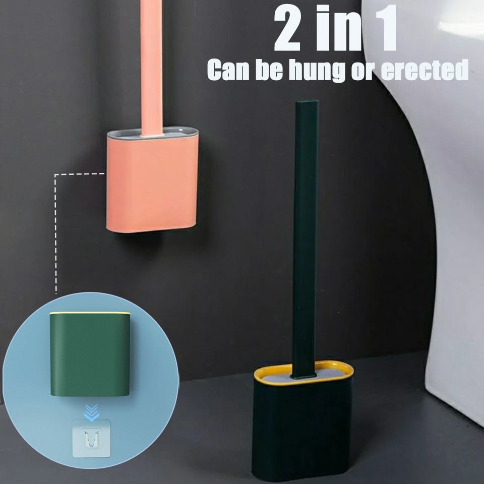 Silicone Toilet Brush Cleaner With Holder