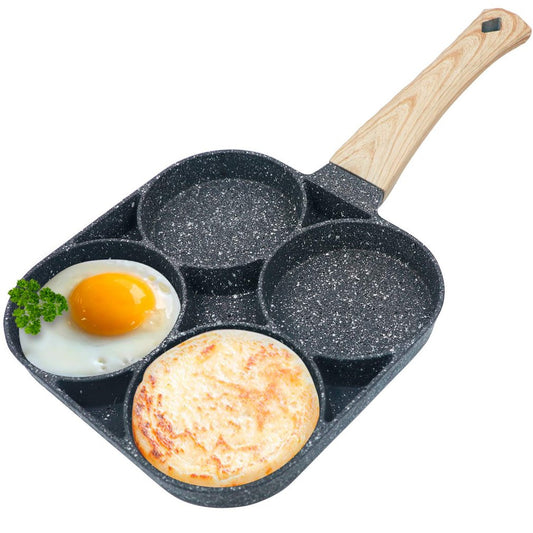 Breakfast Four-hole Thickened Frying Pan Non-stick