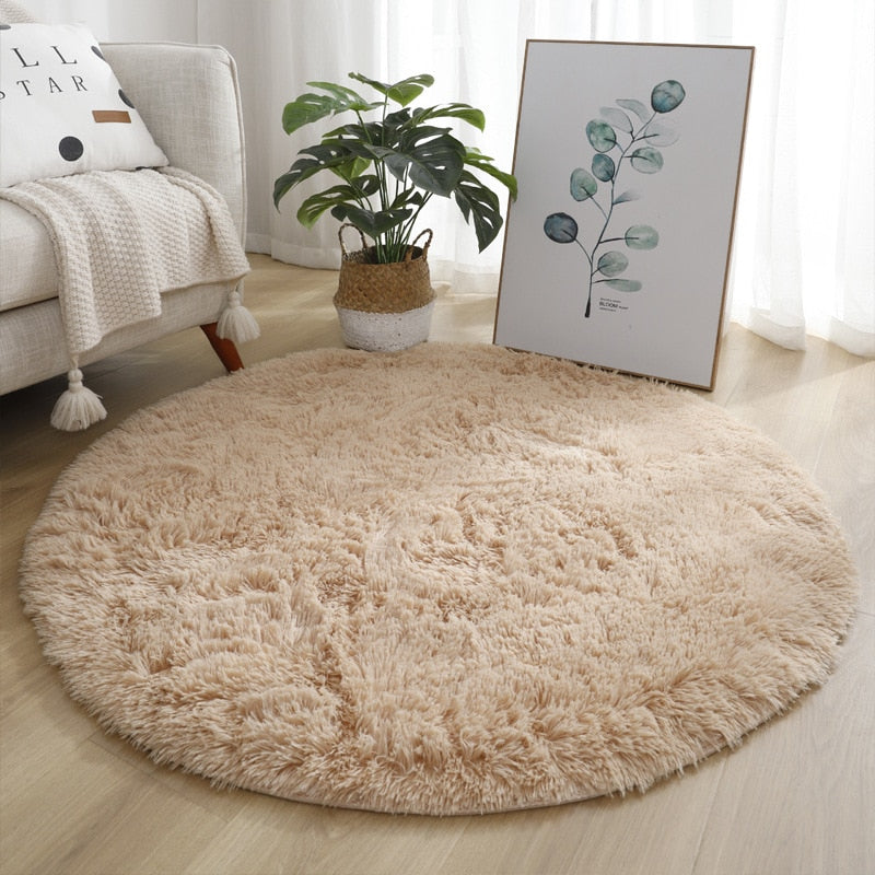 Fluffy Round Living Room Rugs