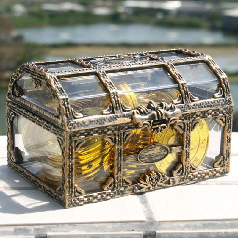 Vintage Transparent Pirate Treasure Storage Box
