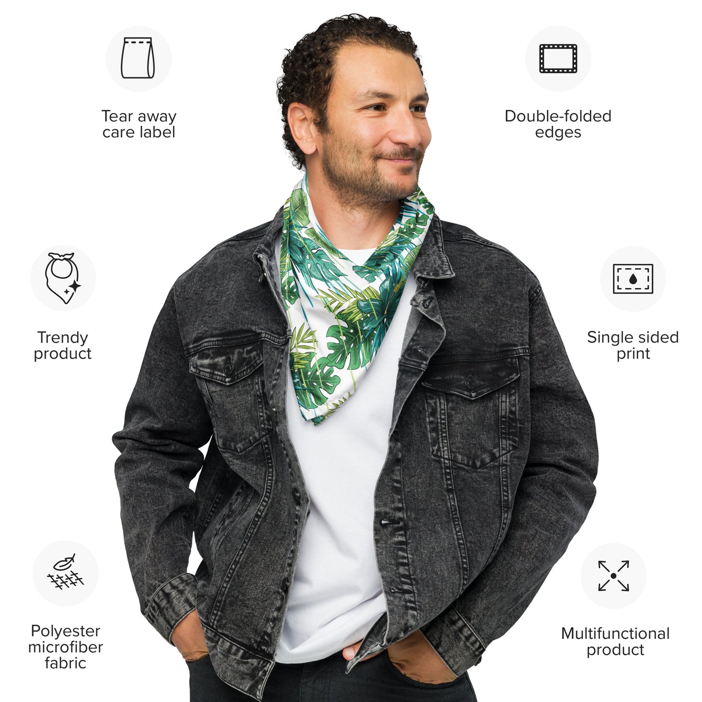 Green Flower All-over print bandana