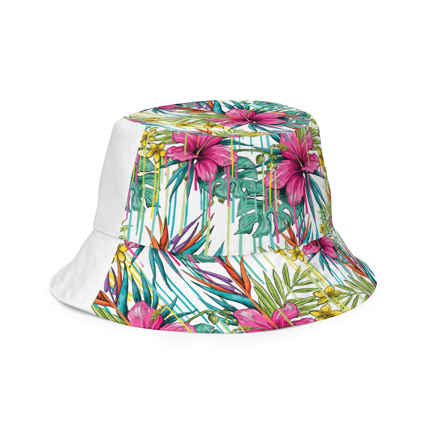 Pink Flower Reversible bucket hat