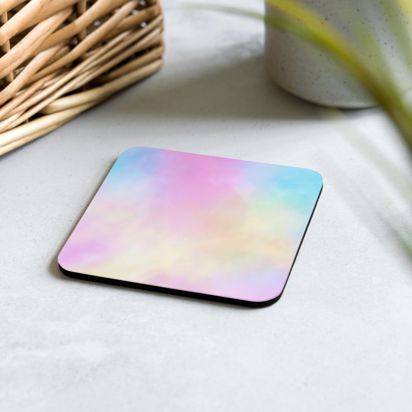 Cotton Candy Cork-back coaster