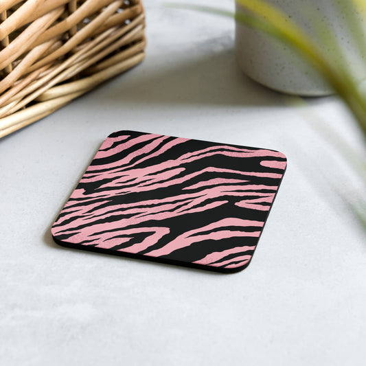 Pink Tiger Cork-back coaster