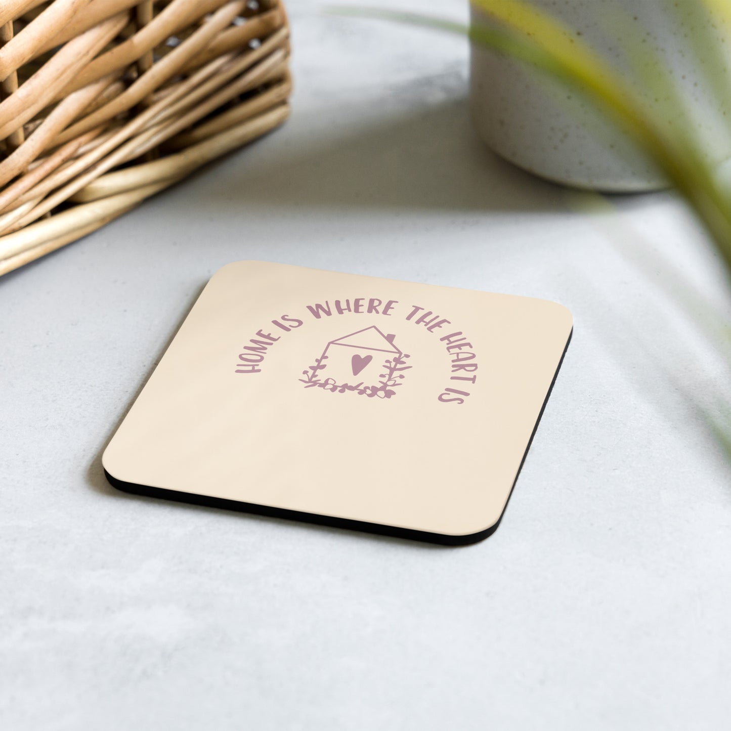 Home Is Where The Heart Is Cork-back coaster