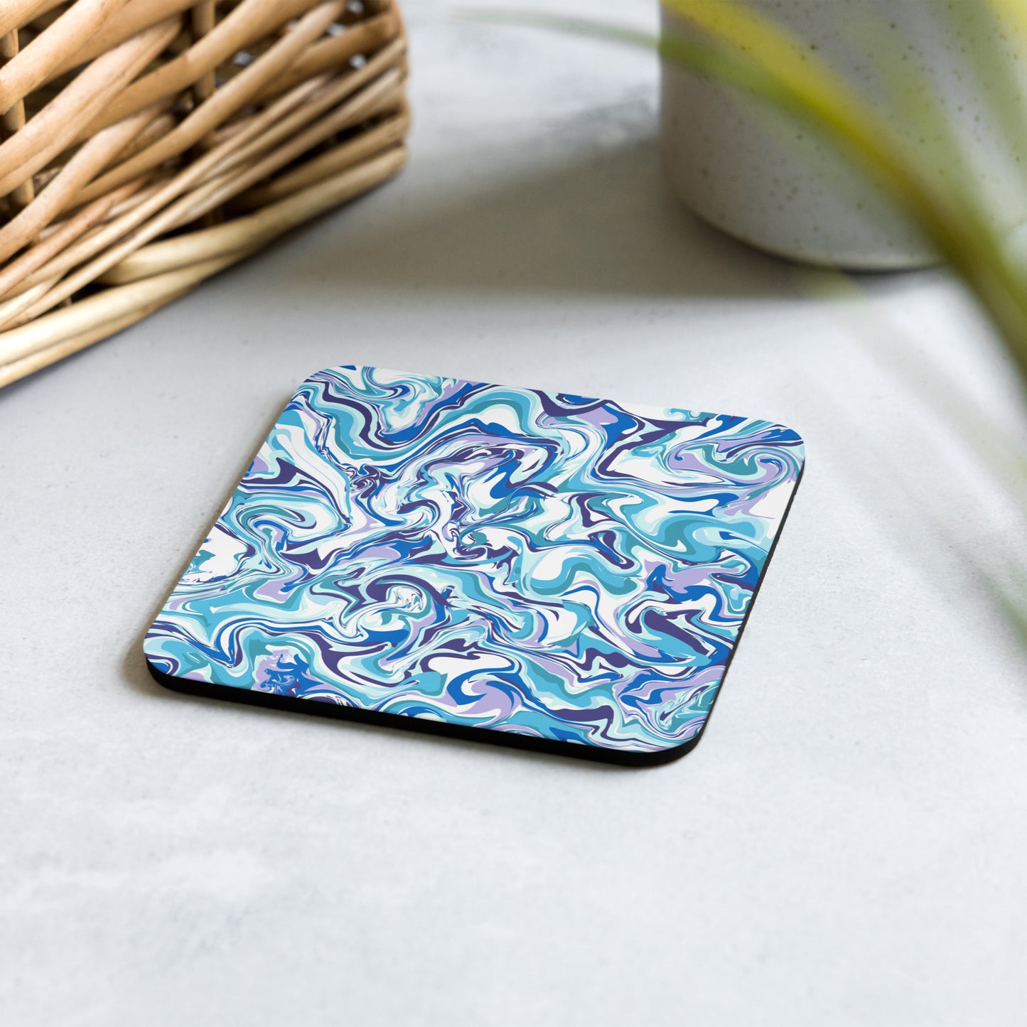 Blue Marble Cork-back coaster