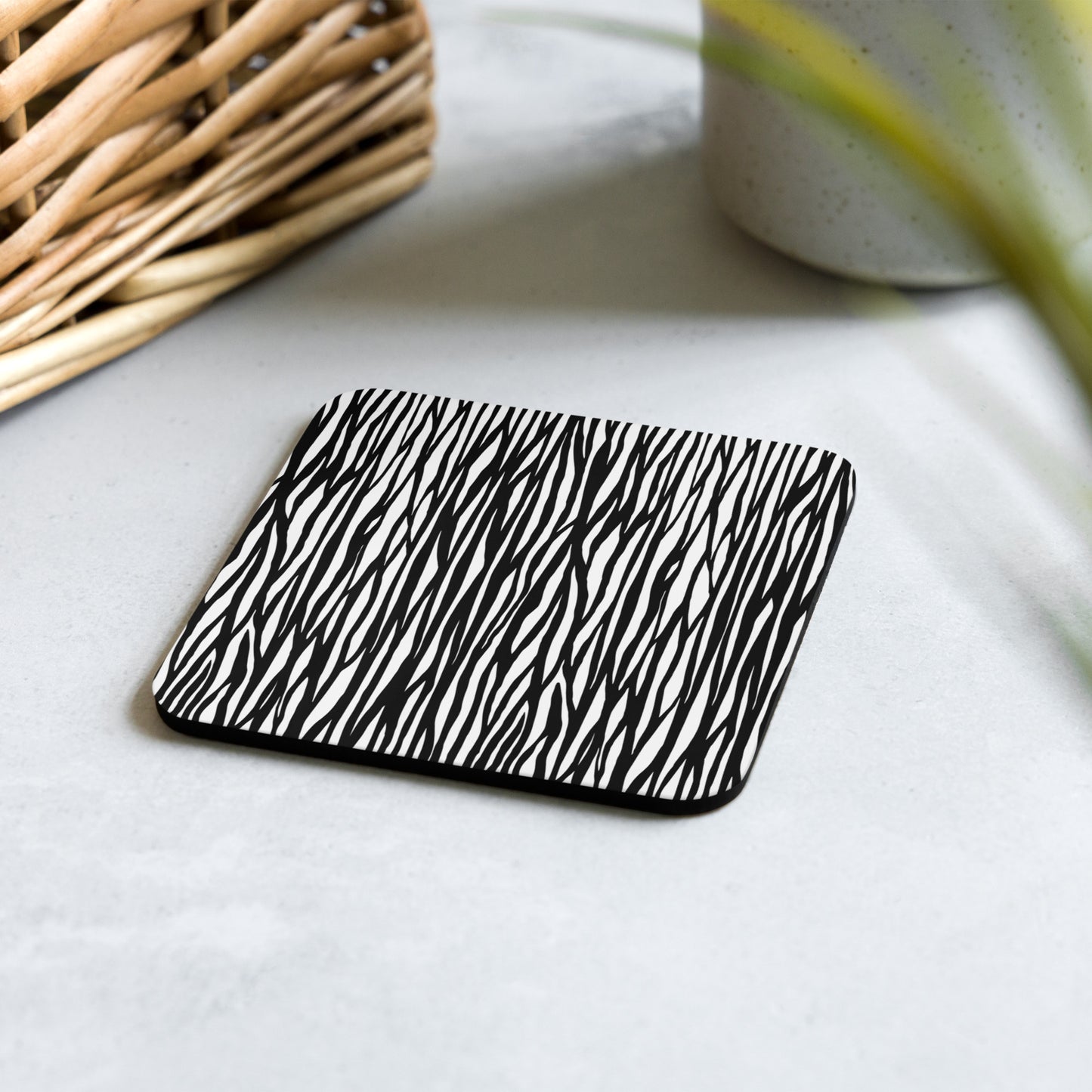 Zebra Cork-back coaster