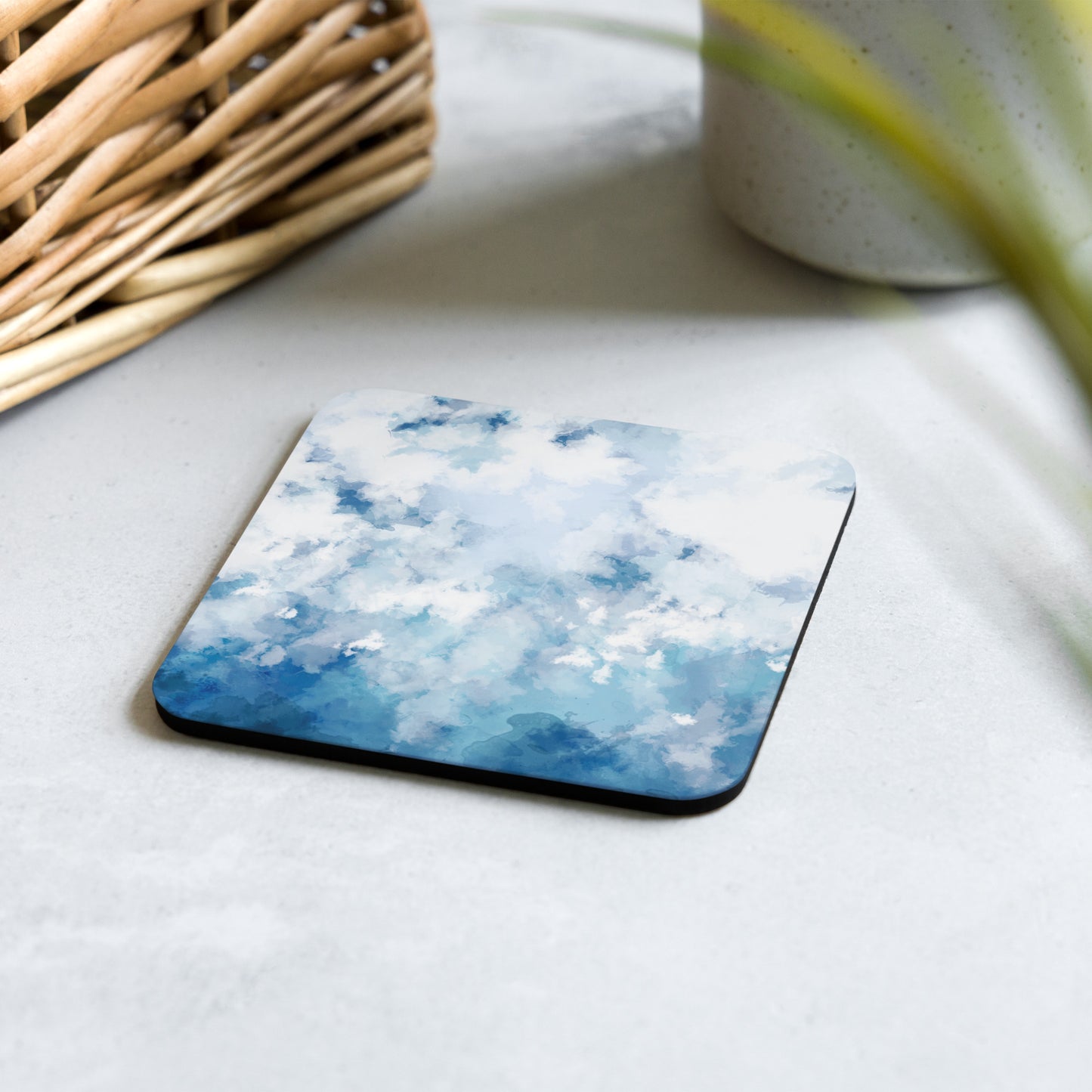 Water Coloured Cork-back coaster