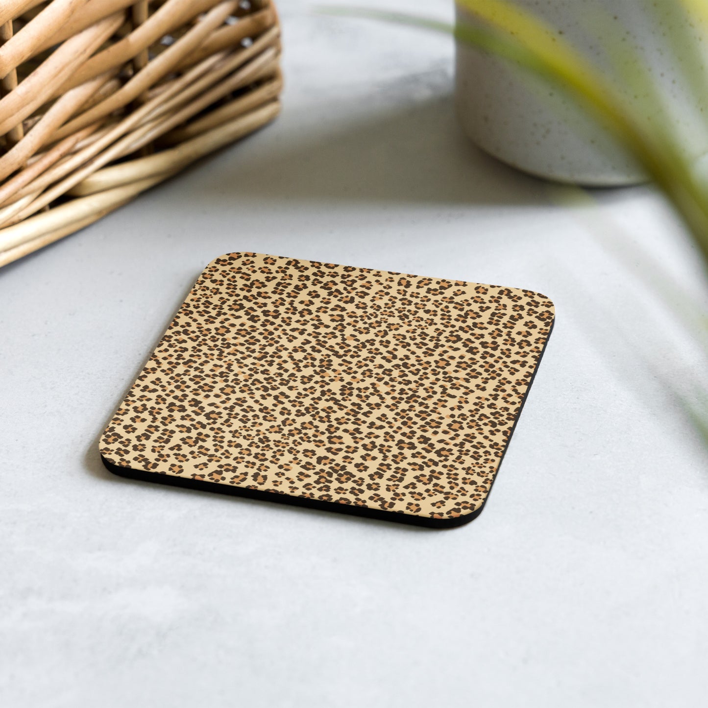 Cheetah Spot Cork-back coaster