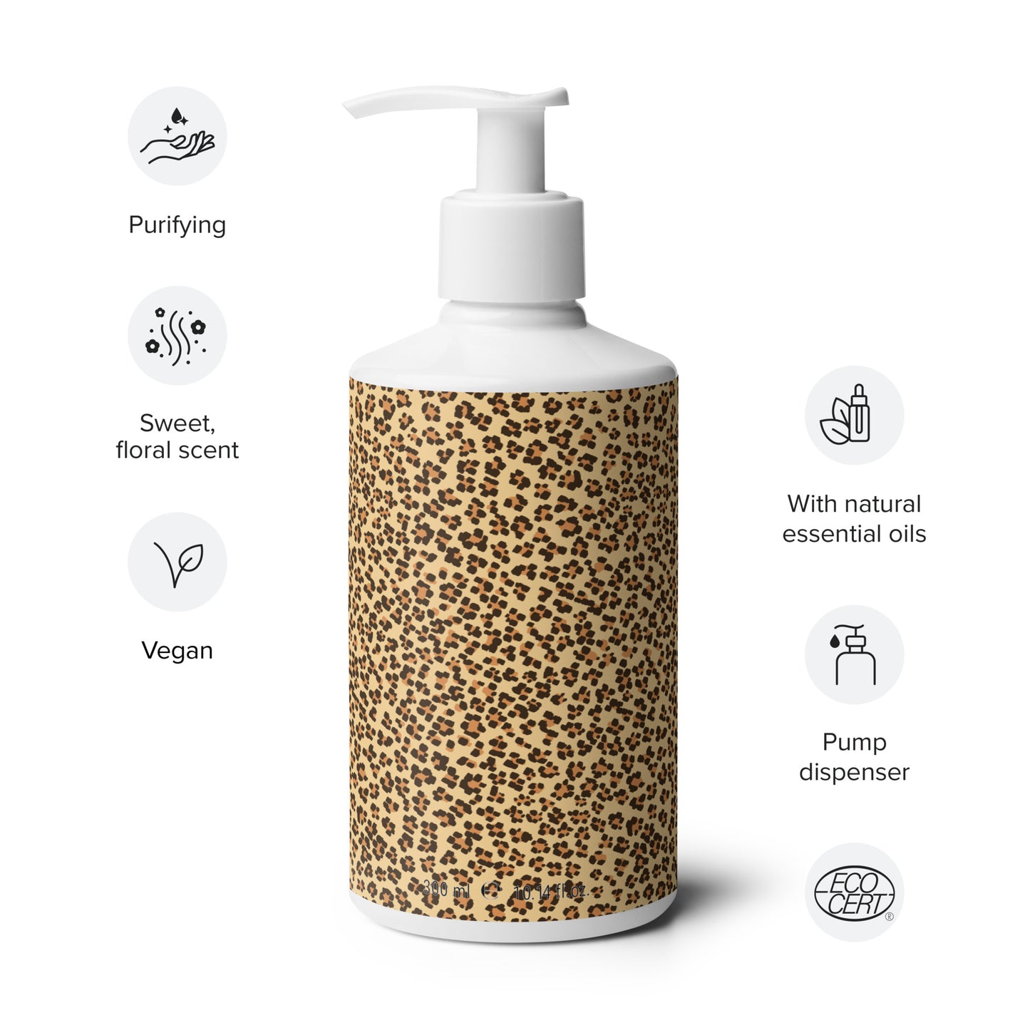 Leopard Print Floral hand & body wash