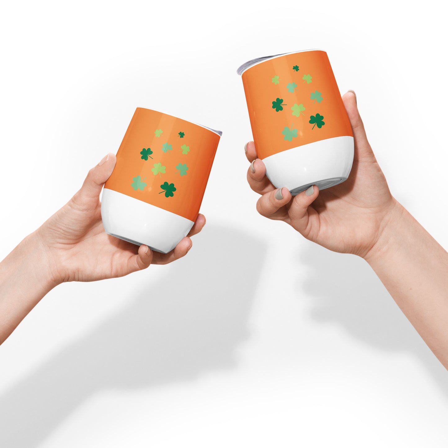 St Patricks Day Clover Wine tumbler